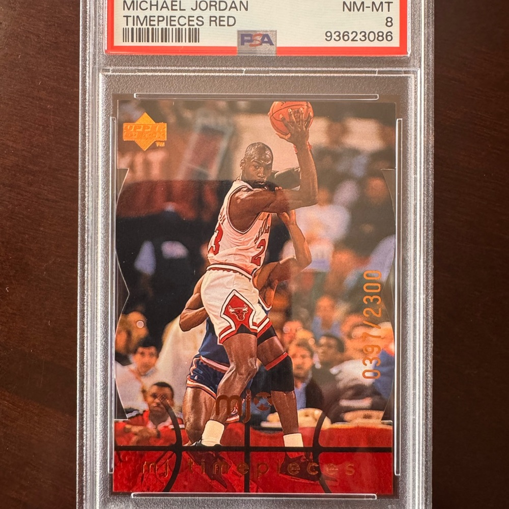 1998 Upper Deck MJx Timepieces Michael Jordan Red #34 /2300 PSA 8